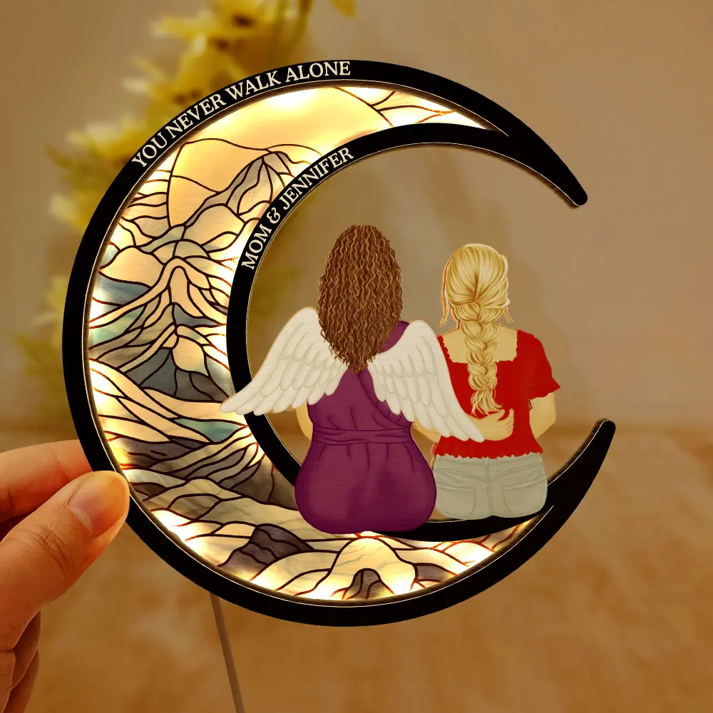 Memorial Always With You - Personalized LED Light Wooden Plaque - Image 6