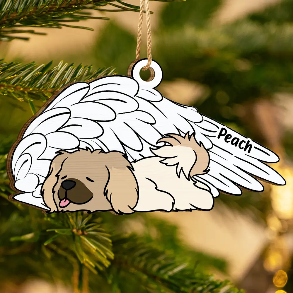 Memorial Angel Pet Don't Cry For Me - Personalized Wooden Cutout Ornament - Image 3
