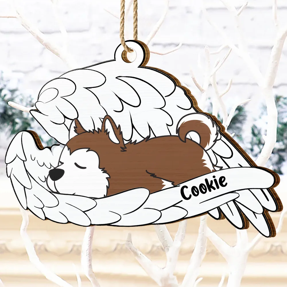 Memorial Angel Pet Don't Cry For Me - Personalized Wooden Cutout Ornament - Image 4