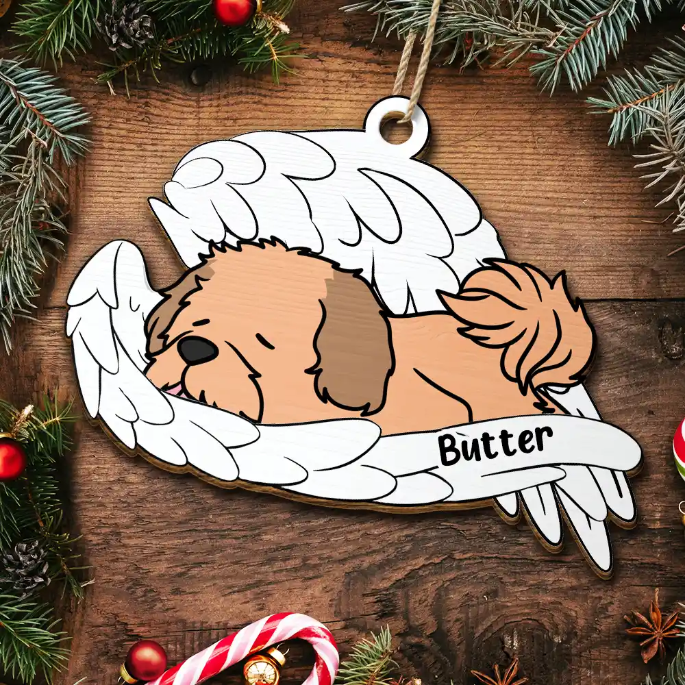 Memorial Angel Pet Don't Cry For Me - Personalized Wooden Cutout Ornament - Image 5