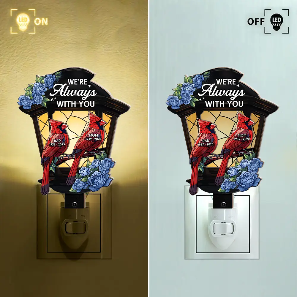 Memorial Cardinal Lantern - Personalized Plug-in Night Light - Image 2