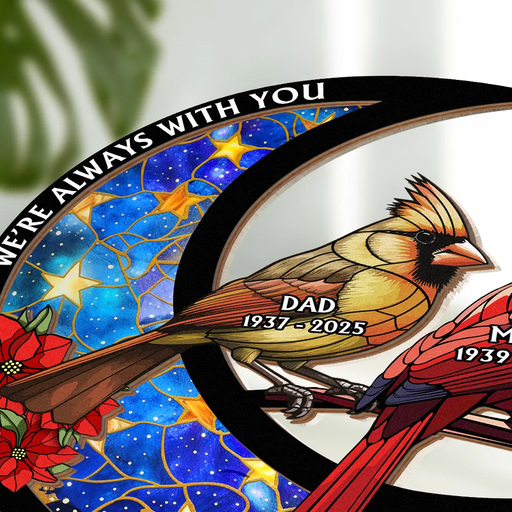 Memorial Cardinal On The Moon - Personalized Plug-in Night Light - Image 4