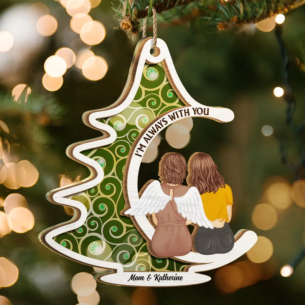 Memorial Christmas Tree Always With You - Personalized Suncatcher Ornament - Image 3
