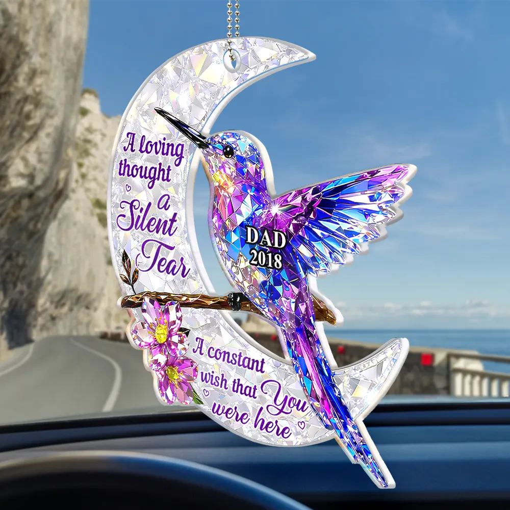 Memorial Crystal Effect Those We Love Don't Go Away - Personalized Acrylic Car Hanger - Image 2