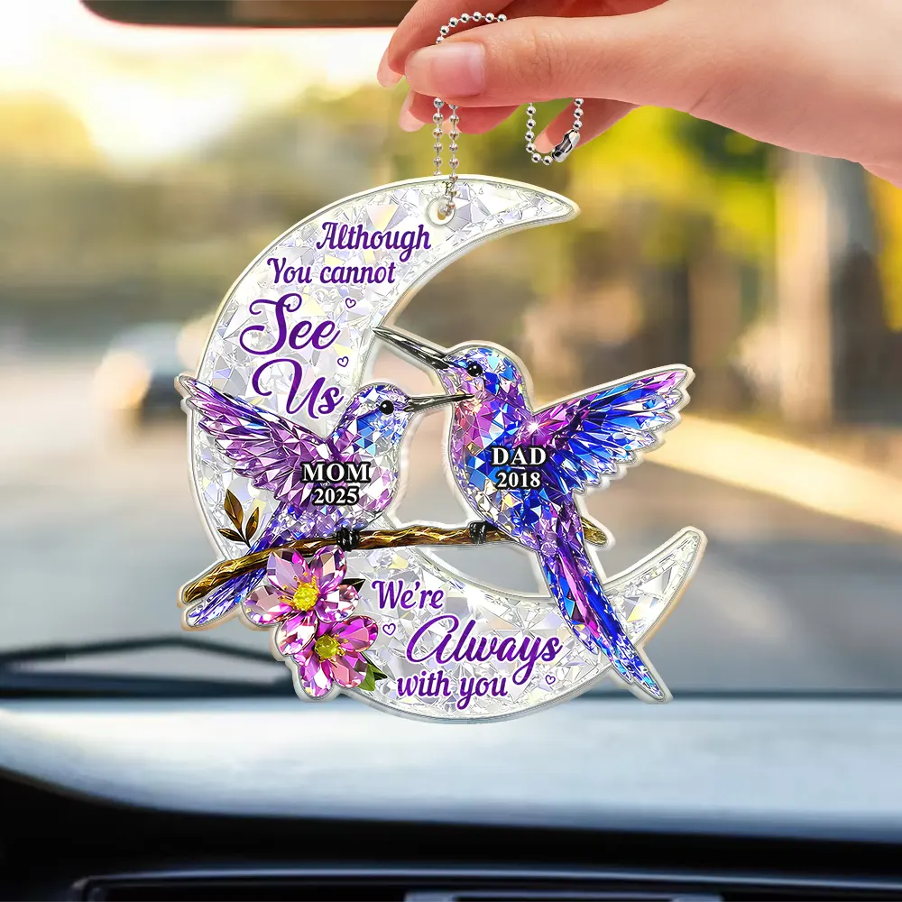 Memorial Crystal Effect Those We Love Don't Go Away - Personalized Acrylic Car Hanger - Image 3