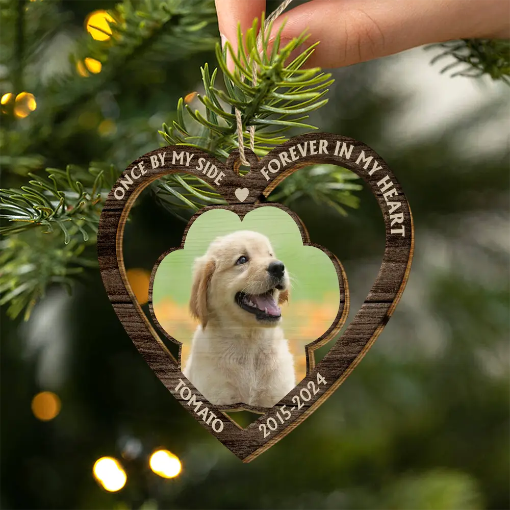 Memorial Custom Photo If Love Could Have Kept You Here - Personalized Custom Shaped Wooden Ornament - Image 2