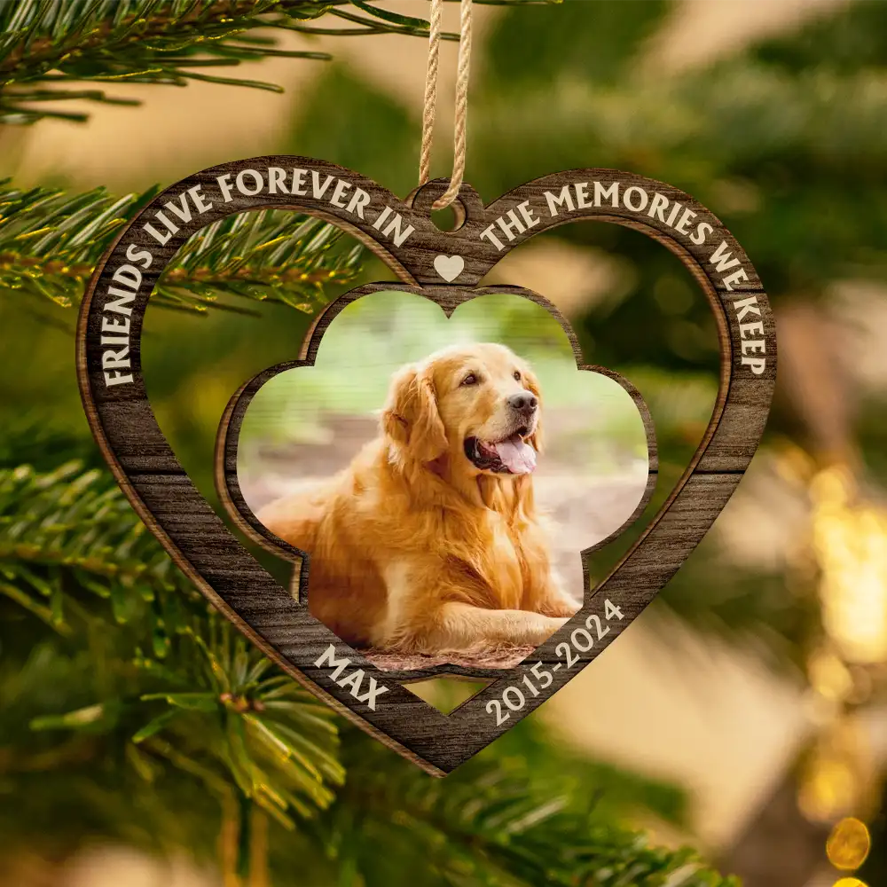 Memorial Custom Photo If Love Could Have Kept You Here - Personalized Custom Shaped Wooden Ornament - Image 3