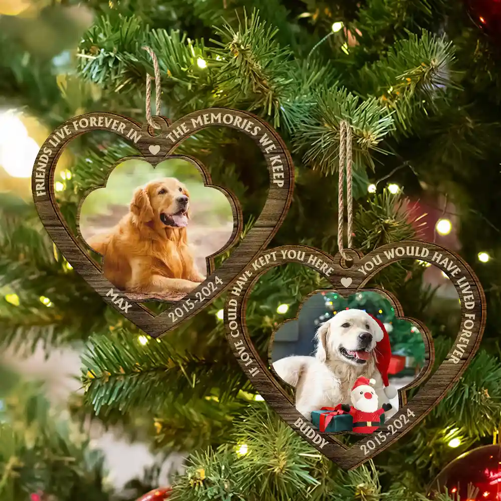 Memorial Custom Photo If Love Could Have Kept You Here - Personalized Custom Shaped Wooden Ornament - Image 6