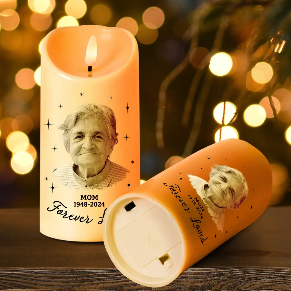 Memorial Custom Photo Your Wings Were Ready - Personalized Flameless LED Candle - Image 5