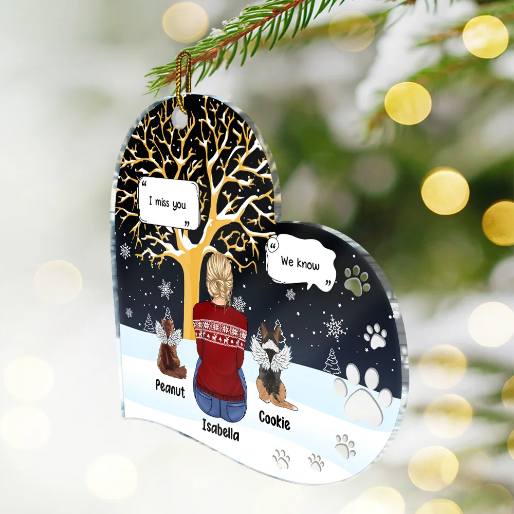 Memorial Dog Cat I Miss You - Personalized Custom Shaped Acrylic Ornament - Image 2