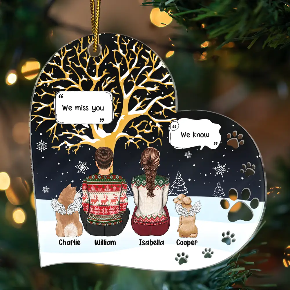 Memorial Dog Cat I Miss You - Personalized Custom Shaped Acrylic Ornament - Image 3