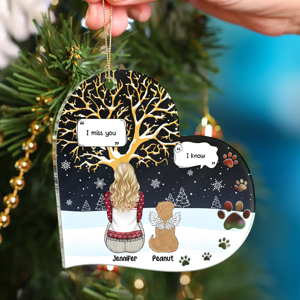 Memorial Dog Cat I Miss You - Personalized Custom Shaped Acrylic Ornament - Image 4