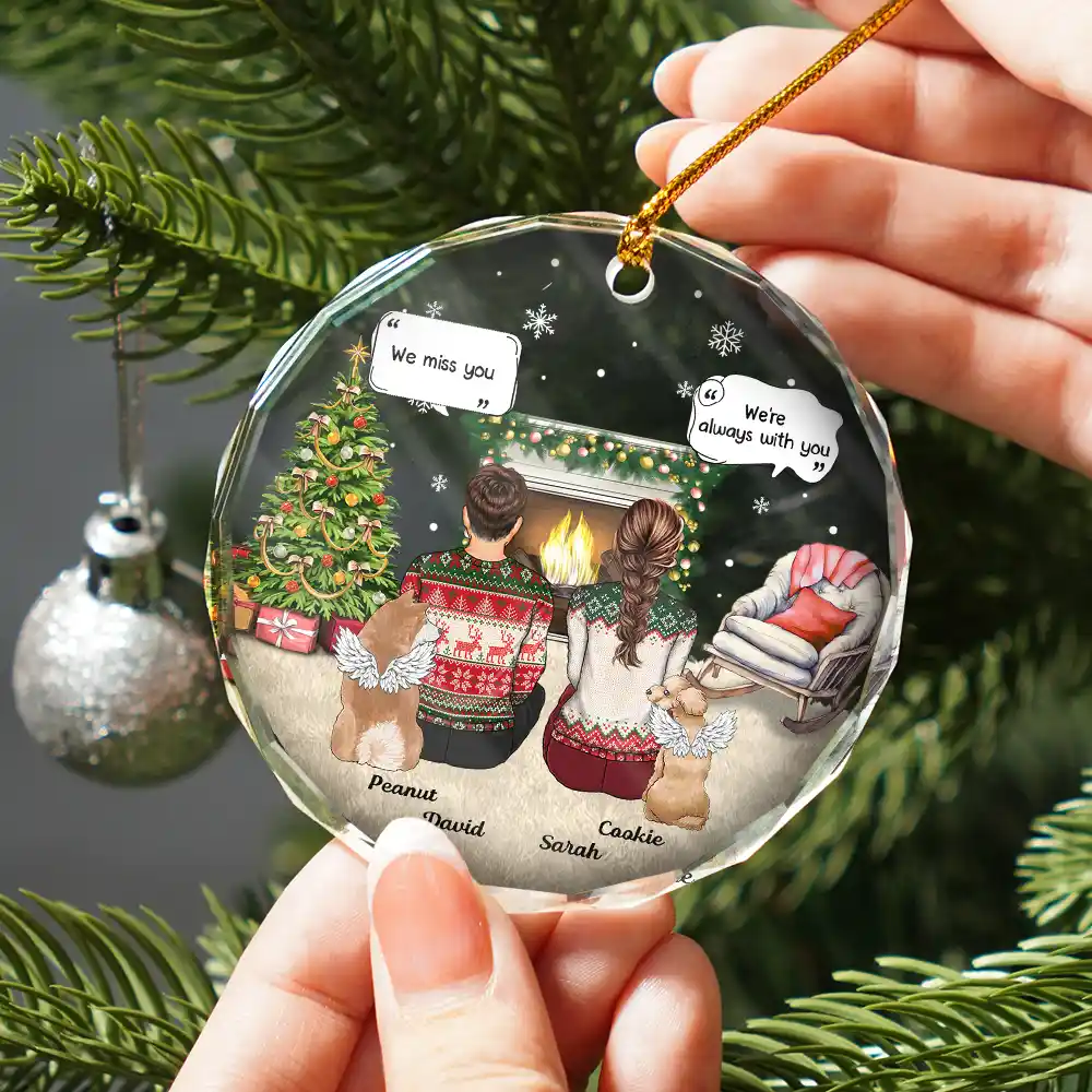 Memorial Dog Cat Our House Is Not The Same Without Your Paw Prints In It - Personalized Circle Glass Ornament - Image 2
