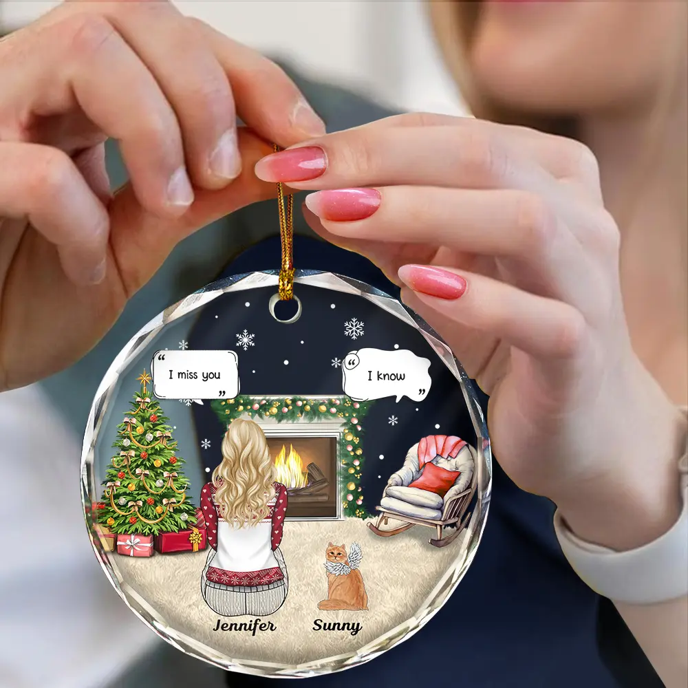 Memorial Dog Cat Our House Is Not The Same Without Your Paw Prints In It - Personalized Circle Glass Ornament - Image 4