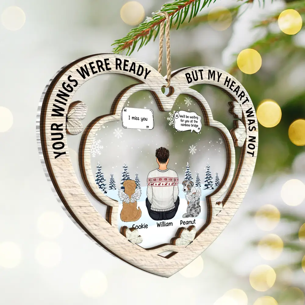 Memorial Dog Cat You Were My Favorite Hello & Hardest Goodbye - Personalized 2-Layered Mix Ornament - Image 2
