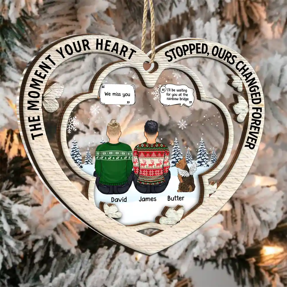 Memorial Dog Cat You Were My Favorite Hello & Hardest Goodbye - Personalized 2-Layered Mix Ornament - Image 3