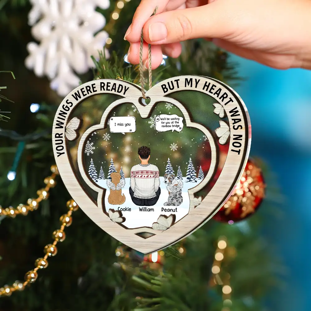Memorial Dog Cat You Were My Favorite Hello & Hardest Goodbye - Personalized 2-Layered Mix Ornament - Image 4