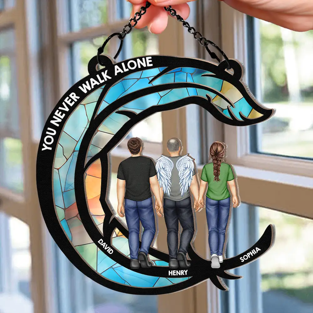Memorial I Always Walk With You - Personalized Window Hanging Suncatcher Ornament - Image 2