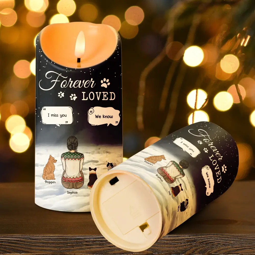 Memorial I Miss You Dog Cat - Personalized Flameless LED Candle - Image 4