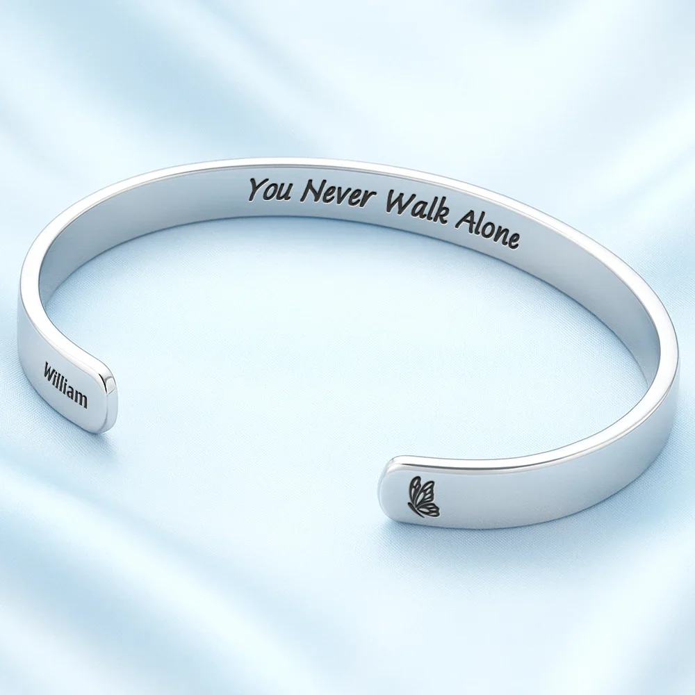 Memorial I'm Always With You - Personalized Bangle Bracelet Cuff - Image 2