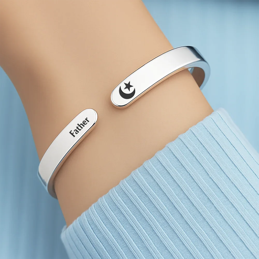 Memorial I'm Always With You - Personalized Bangle Bracelet Cuff - Image 4