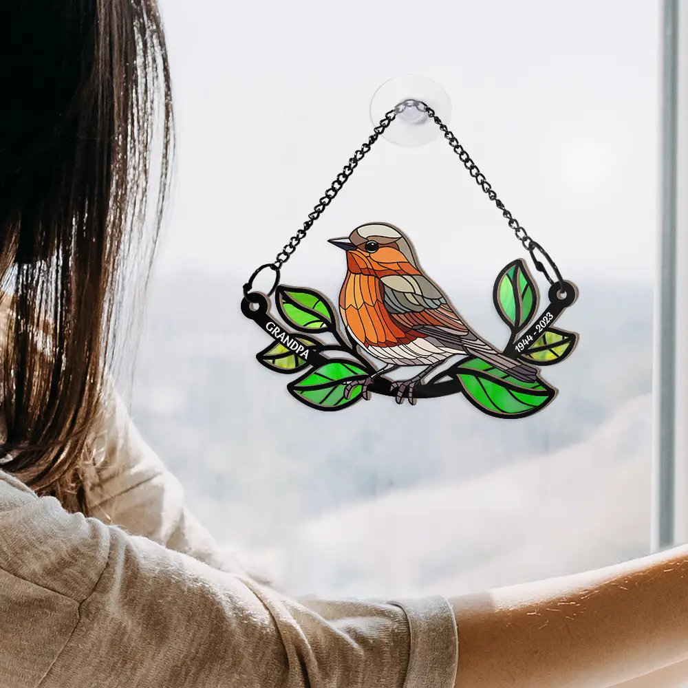 Memorial Mom Dad Grandma Grandpa - Personalized Window Hanging Suncatcher Ornament - Image 4
