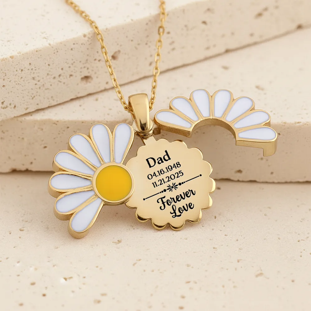 Memorial Mother Father Couple Custom Name And Date - Personalized Engraved Hidden Message Necklace - Image 3