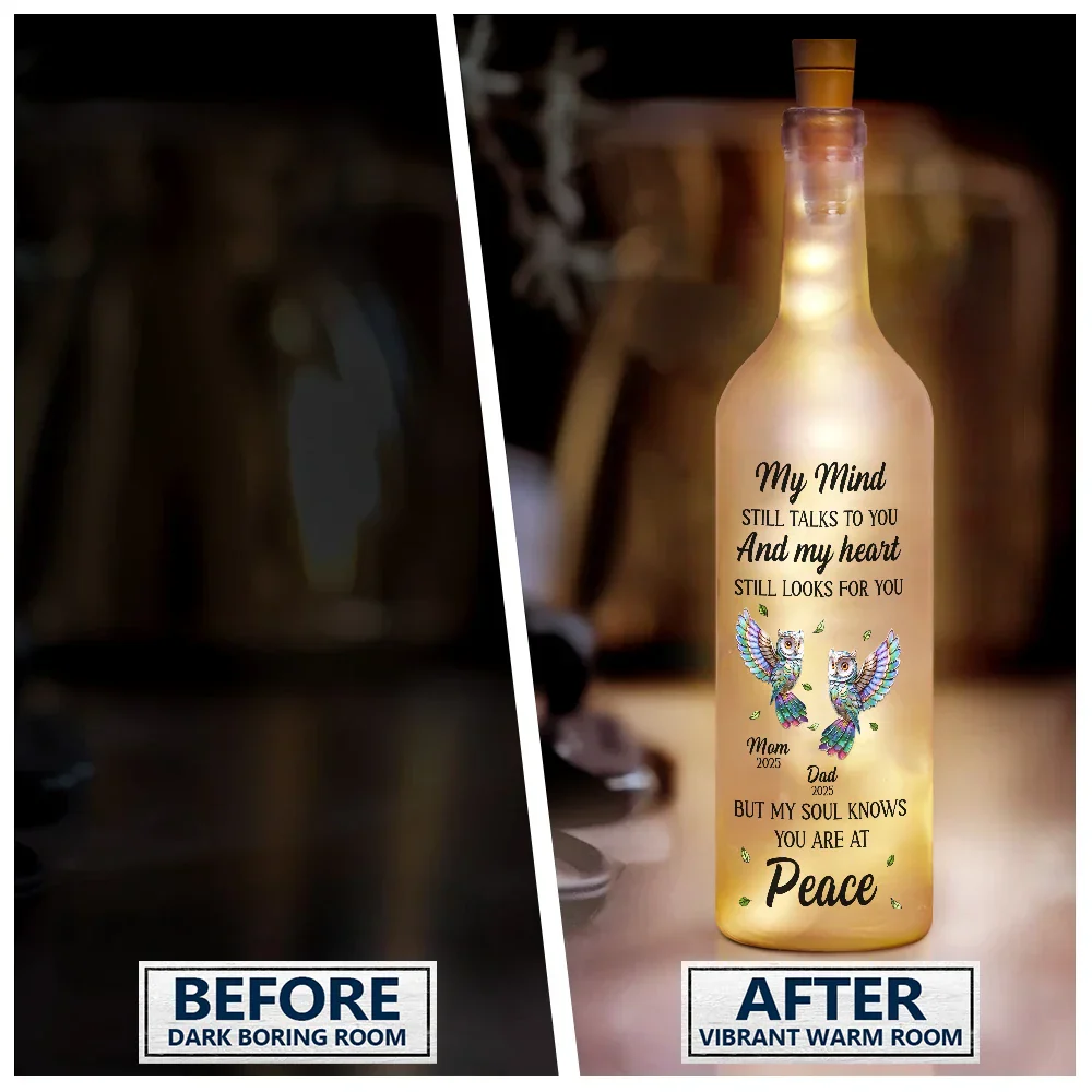 Memorial My Mind Still Talks To You - Personalized Bottle Light - Image 2