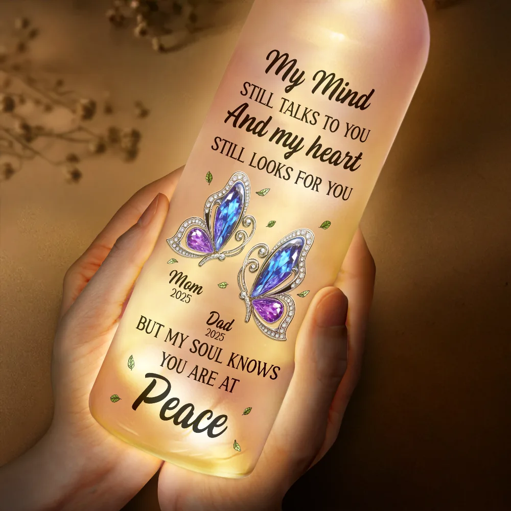 Memorial My Mind Still Talks To You - Personalized Bottle Light - Image 3