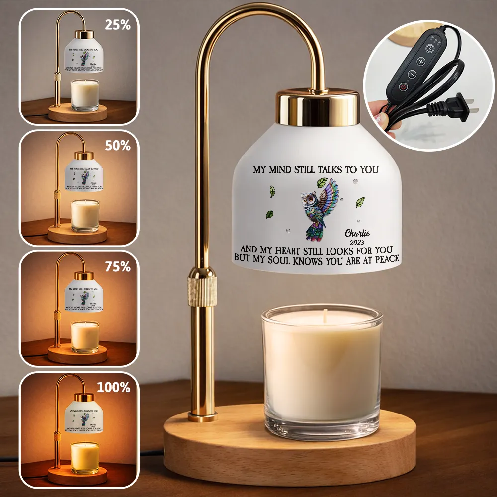 Memorial My Mind Still Talks To You - Personalized Candle Warmer Lamp - Image 4