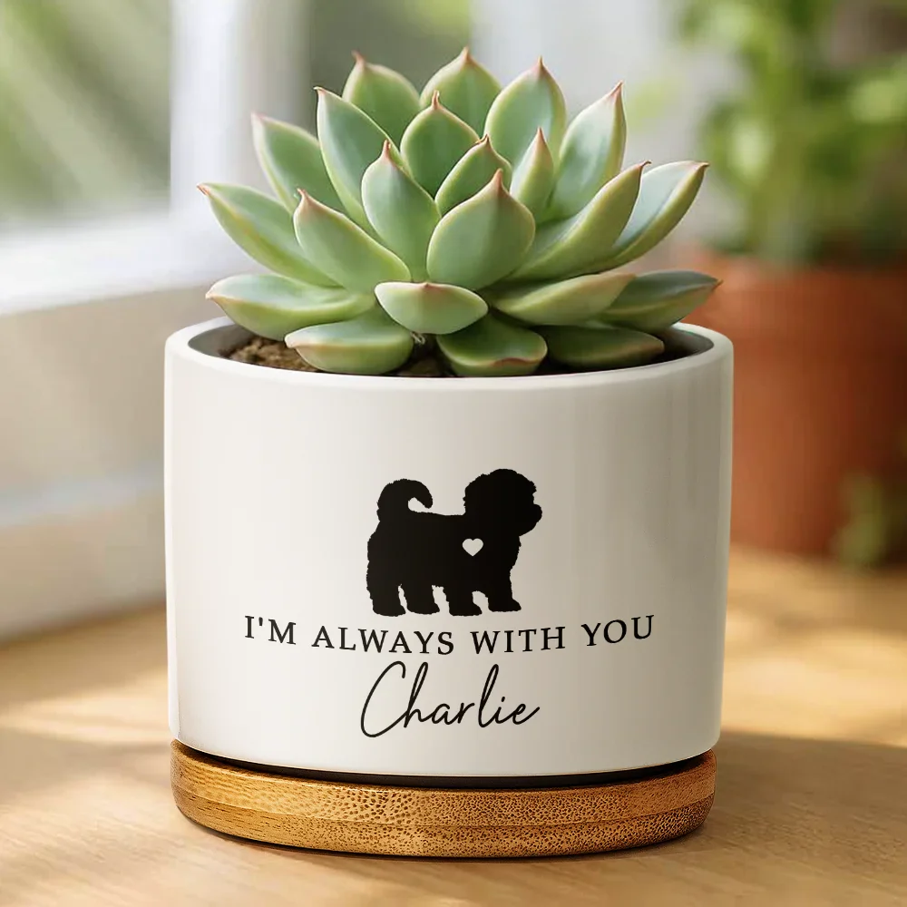 Memorial Never Forgotten - Personalized Ceramic Plant Pot - Image 2
