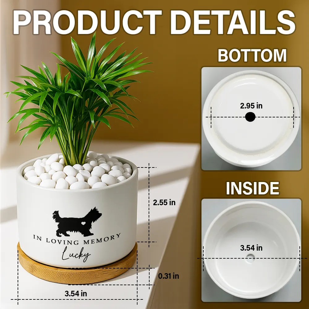 Memorial Never Forgotten - Personalized Ceramic Plant Pot - Image 5