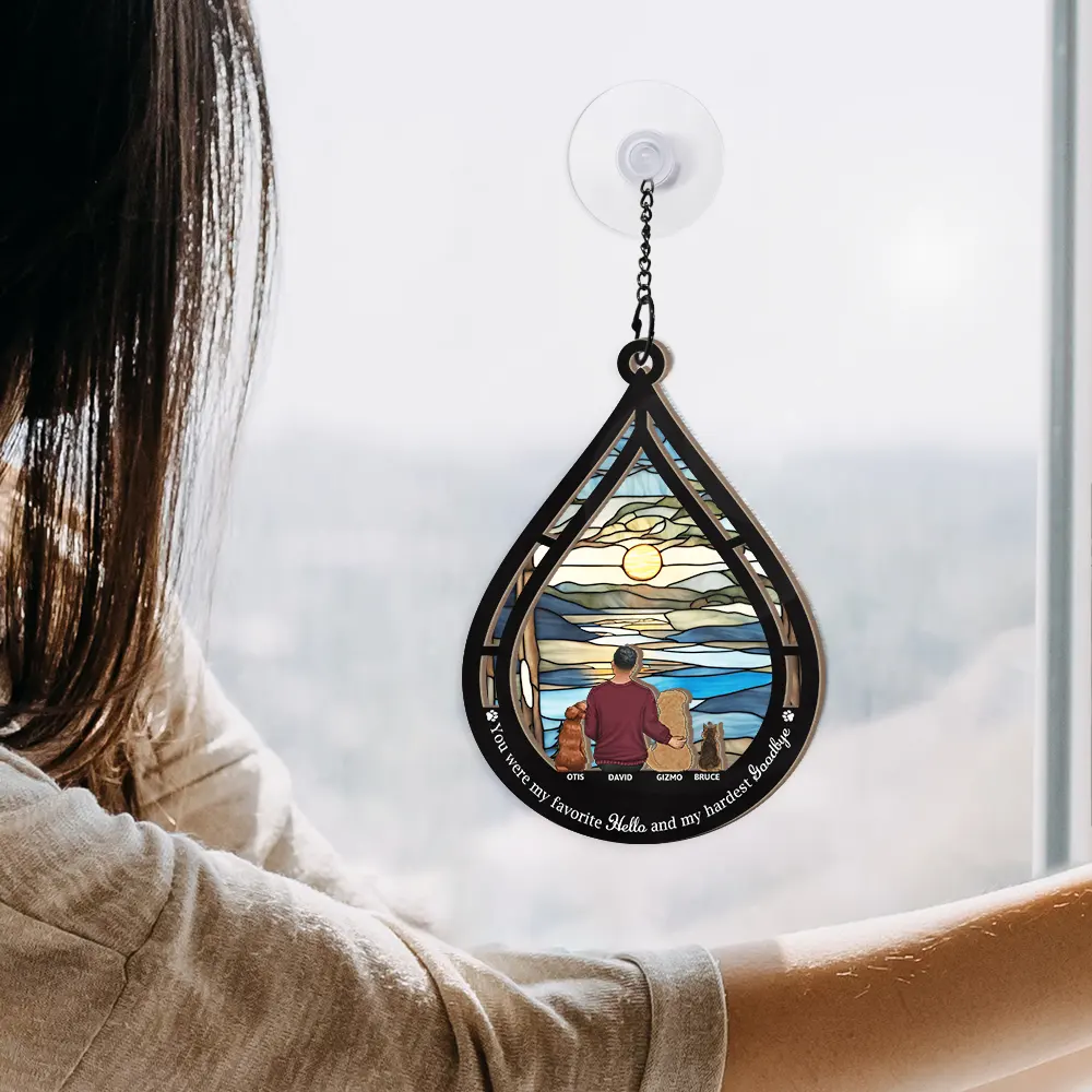 Memorial Once By My Side, Forever In My Heart - Personalized Window Hanging Suncatcher Ornament - Image 4
