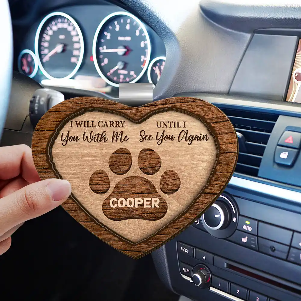 Memorial Pet Paw Heart - Personalized Custom Shaped Car Visor Clip - Image 3