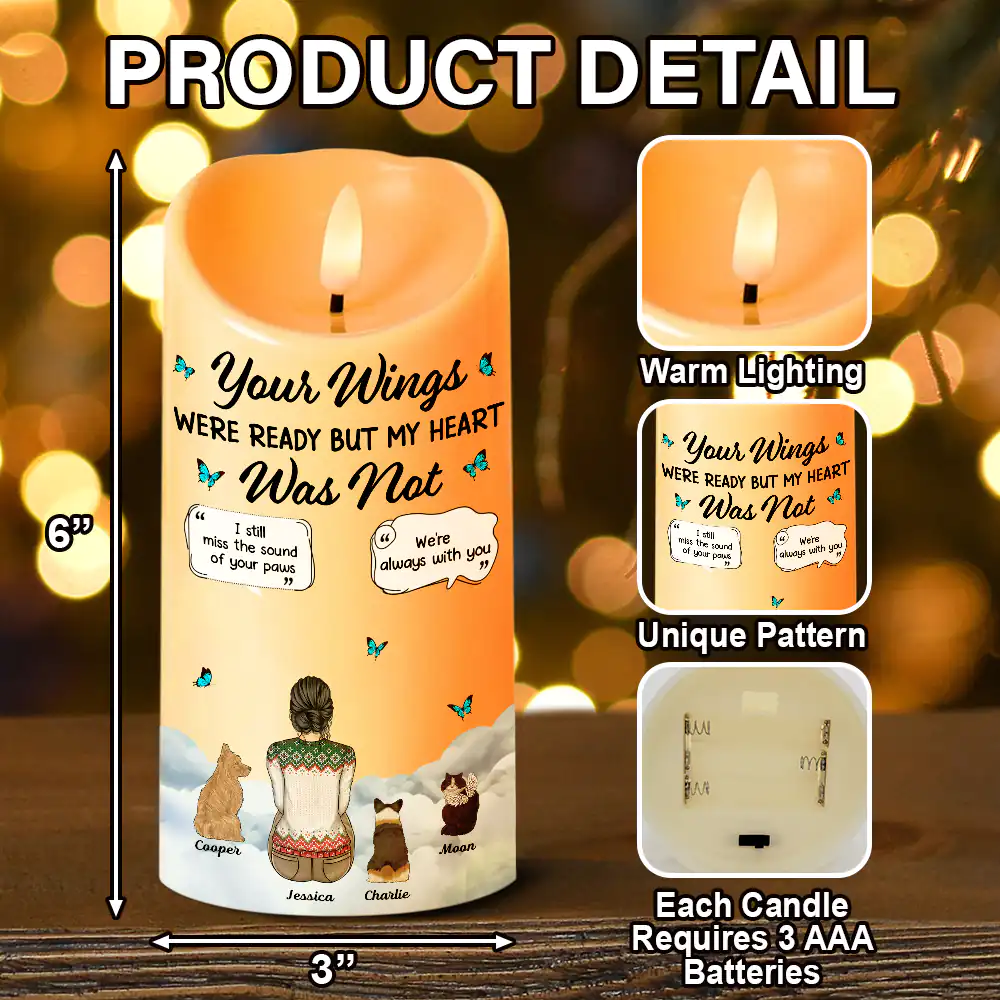 Memorial Your Light Will Always Shine In My Heart - Personalized Flameless LED Candle - Image 5