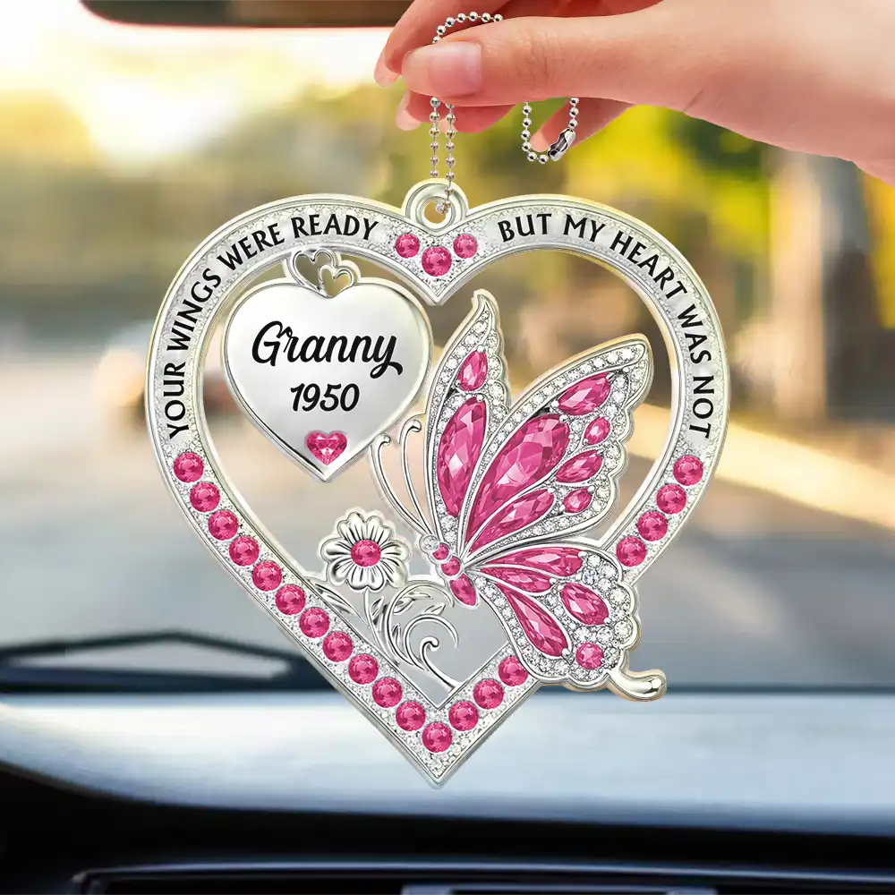 Memorial Your Wings Were Ready 3D Effect - Personalized Acrylic Car Hanger - Image 3