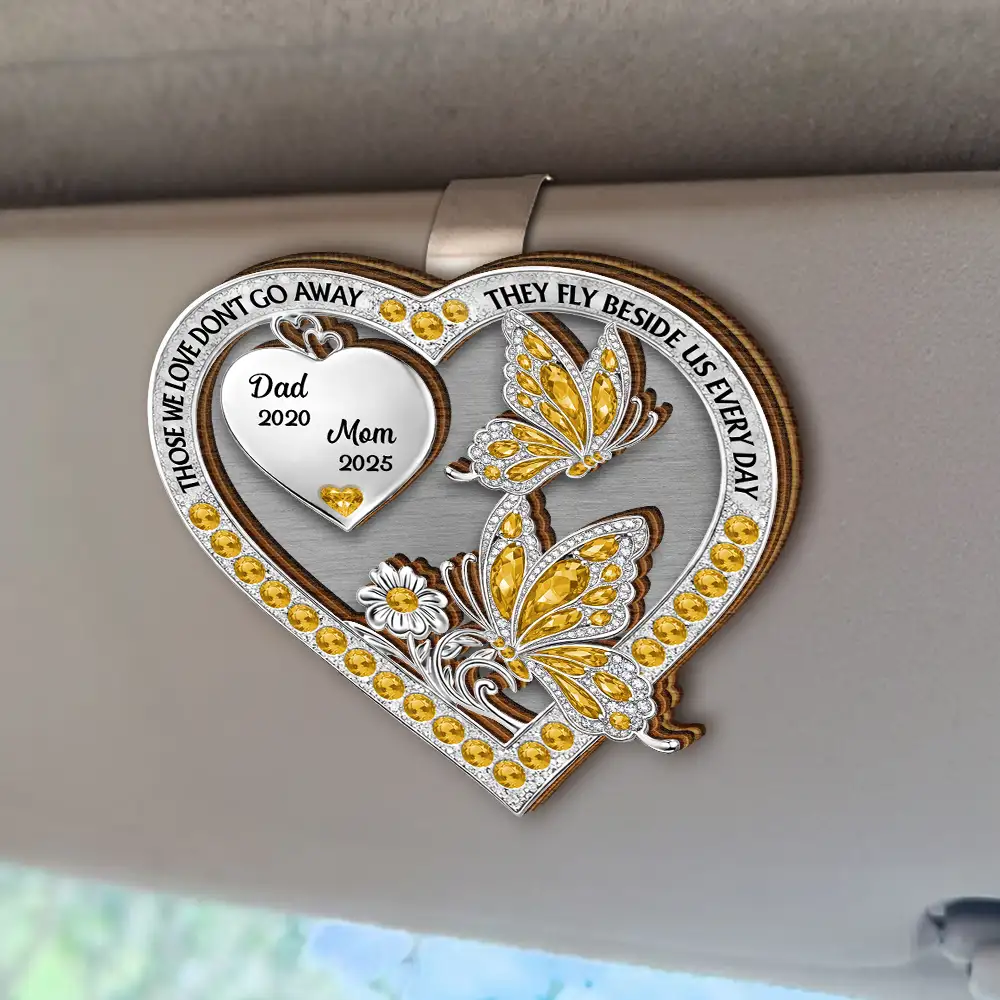 Memorial Your Wings Were Ready 3D Effect - Personalized Custom Shaped Car Visor Clip - Image 2