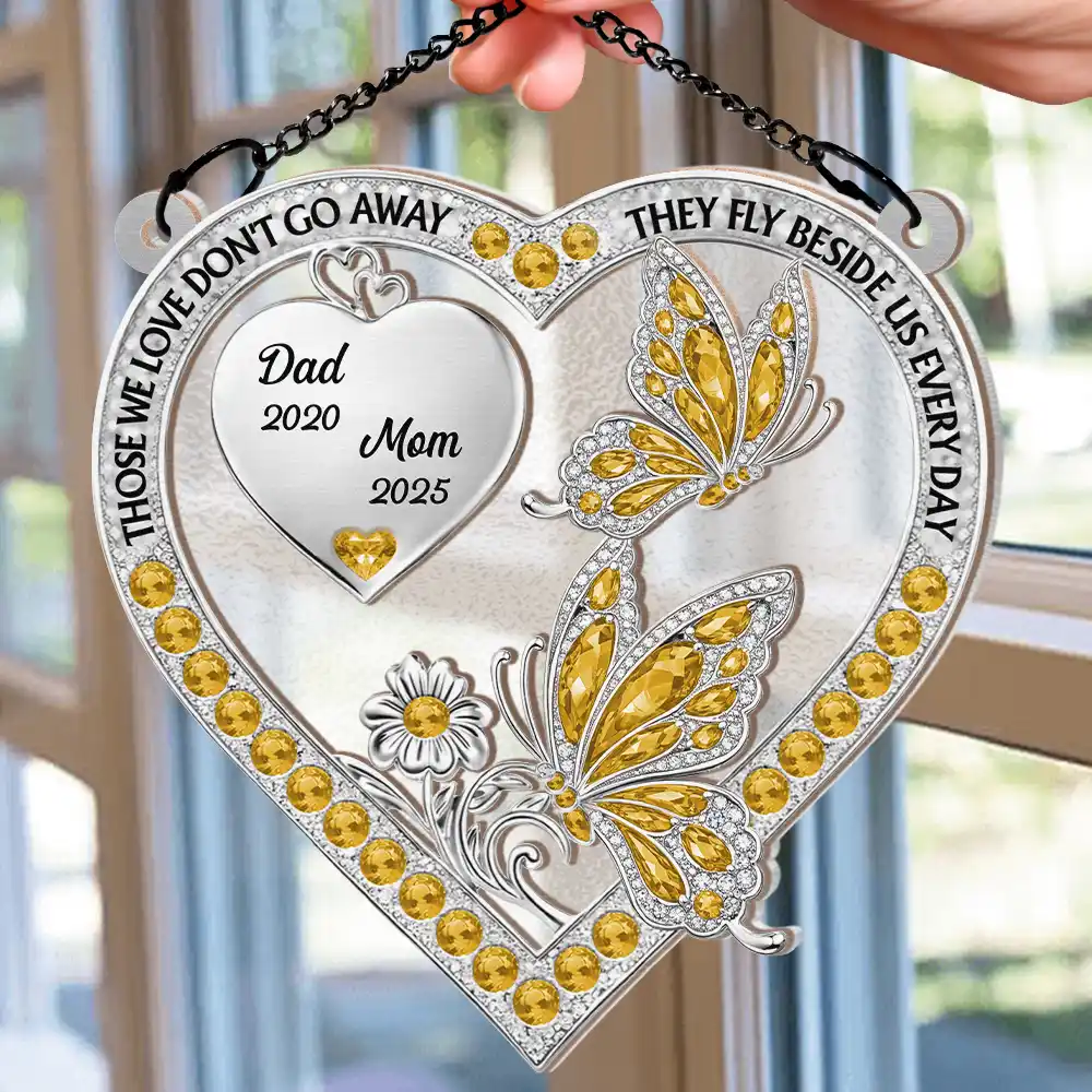 Memorial Your Wings Were Ready 3D Effect - Personalized Window Hanging Suncatcher Ornament - Image 2