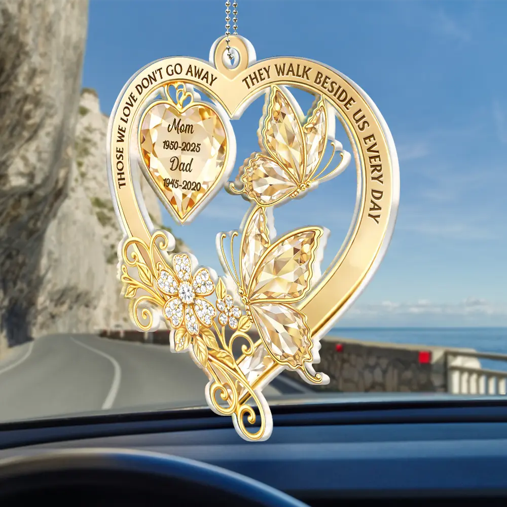 Memorial Your Wings Were Ready Diamond 3D Effect - Personalized Acrylic Car Hanger - Image 2