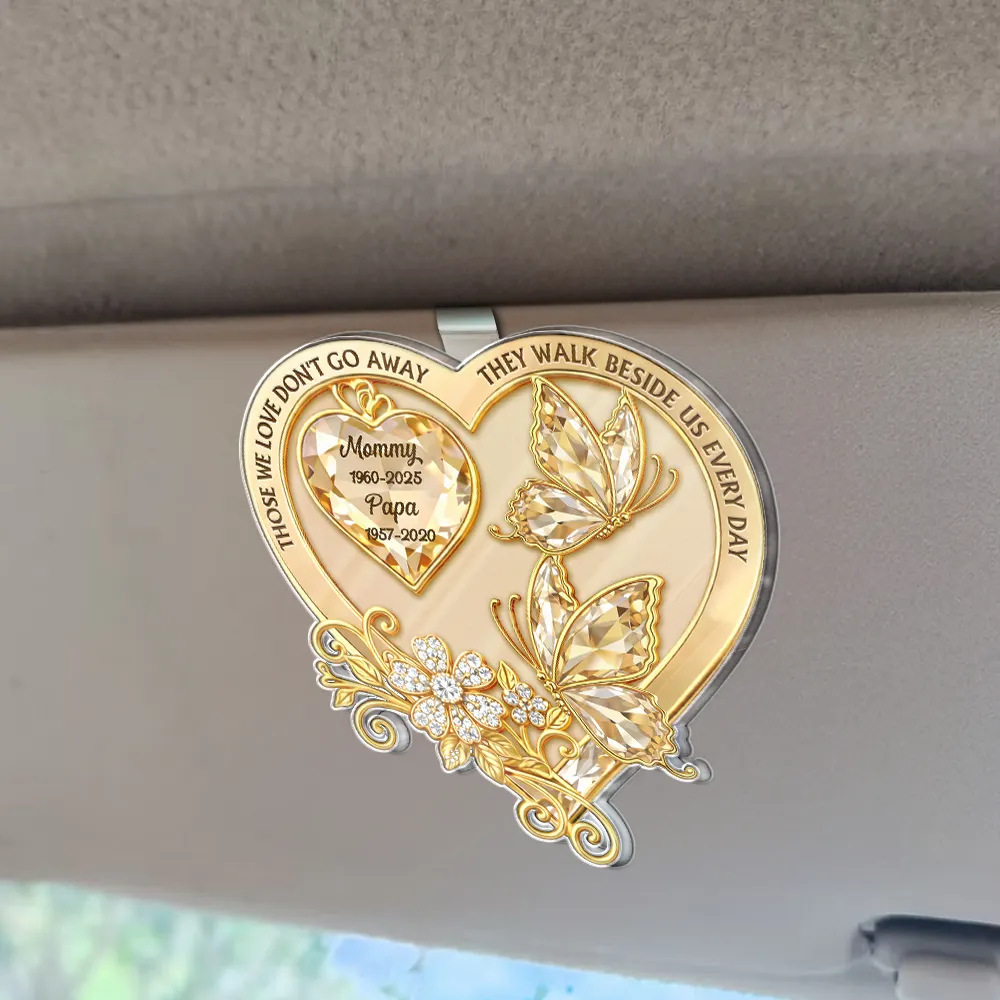 Memorial Your Wings Were Ready Diamond 3D Effect - Personalized Custom Shaped Acrylic Car Visor Clip - Image 2