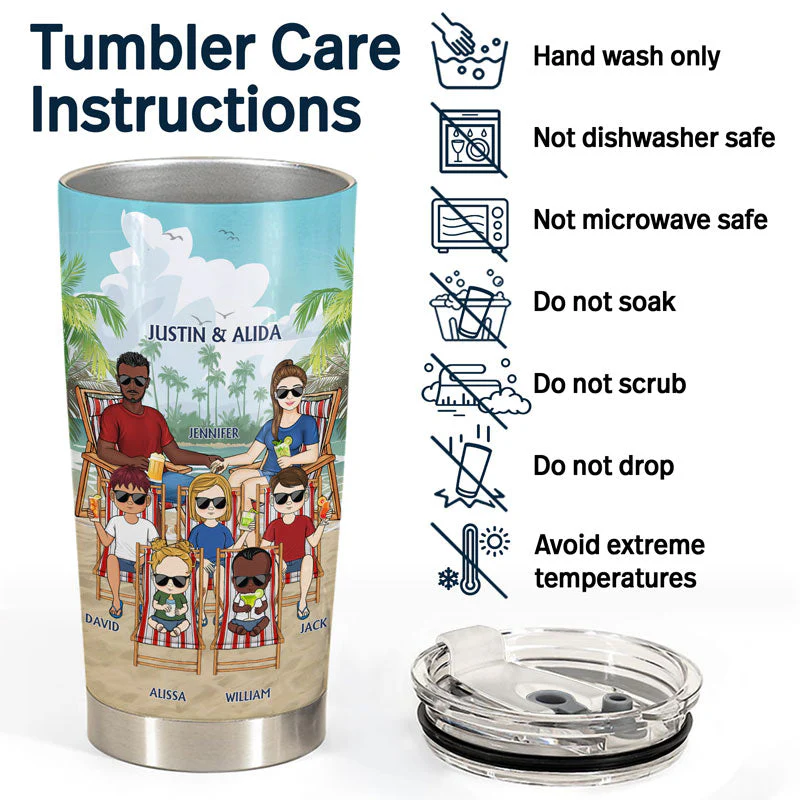 Memories Made At The Beach Last A Lifetime - Gift For Family - Personalized Custom Tumbler - Image 5