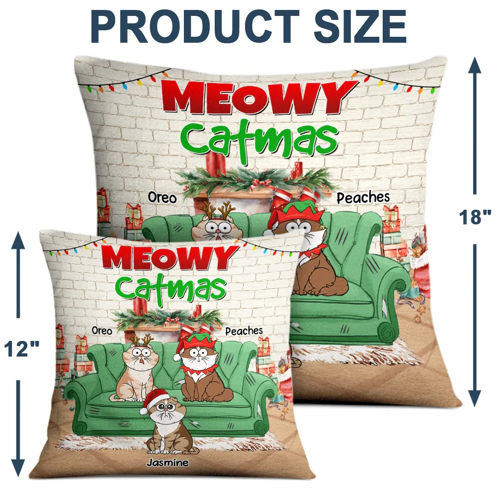 Meowy Catmas Christmas - Personalized Pillow - Image 4