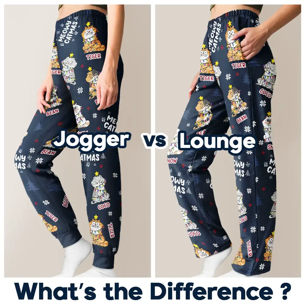 Meowy Catmas Funny Cartoon Cats - Personalized Pajama Pants - Image 6