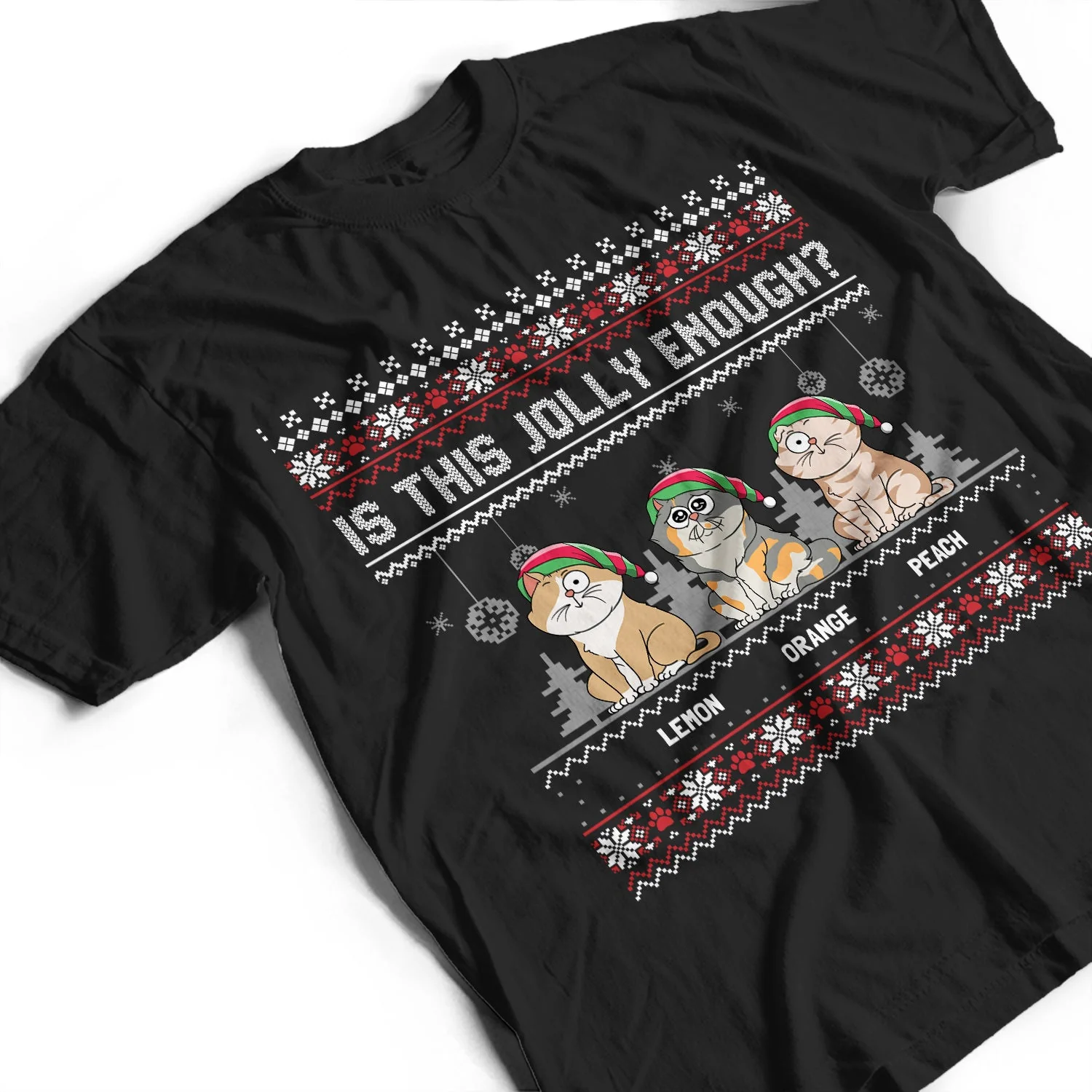 Meowy Catmas Funny Cartoon Style - Christmas Gift For Cat Lovers - Personalized Sweatshirt - Image 3