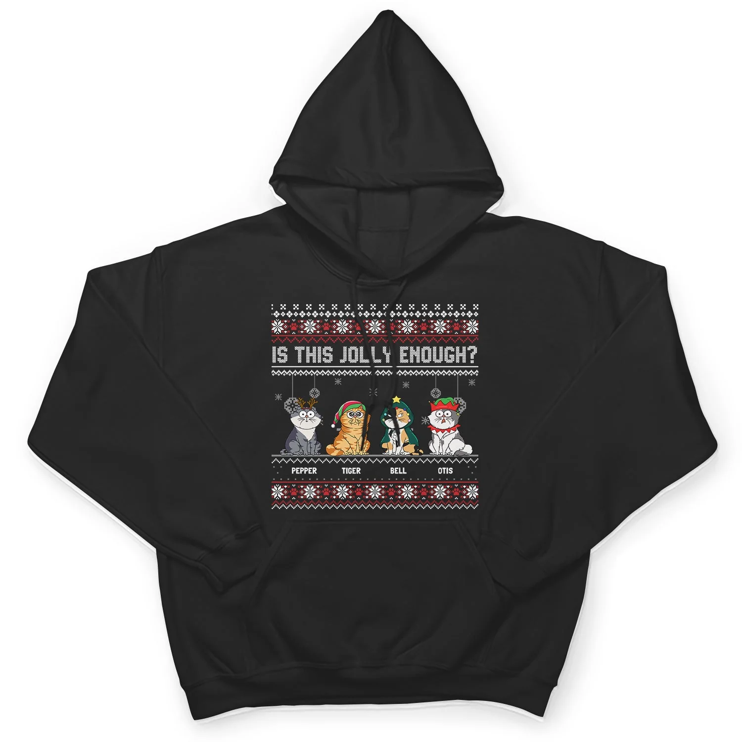Meowy Catmas Funny Cartoon Style - Christmas Gift For Cat Lovers - Personalized Sweatshirt - Image 5