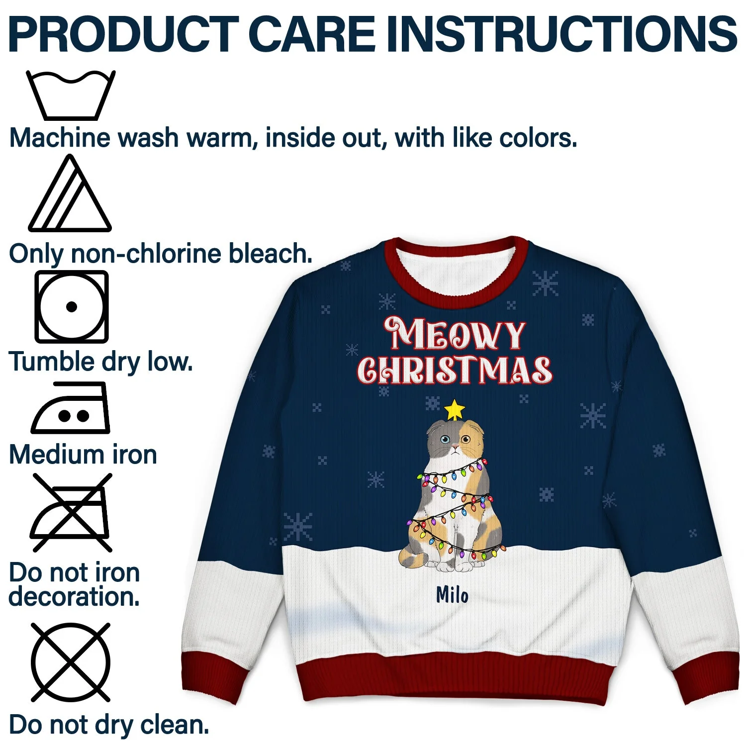 Meowy Catmas - Gift For Cat Lovers - Personalized Unisex Ugly Sweater - Image 7
