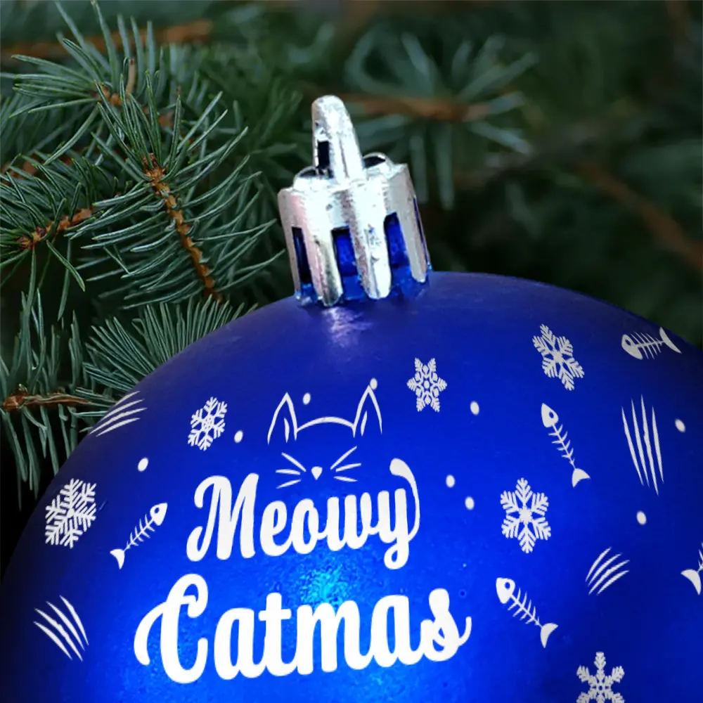Meowy Catmas - Personalized Ball Ornament - Image 5