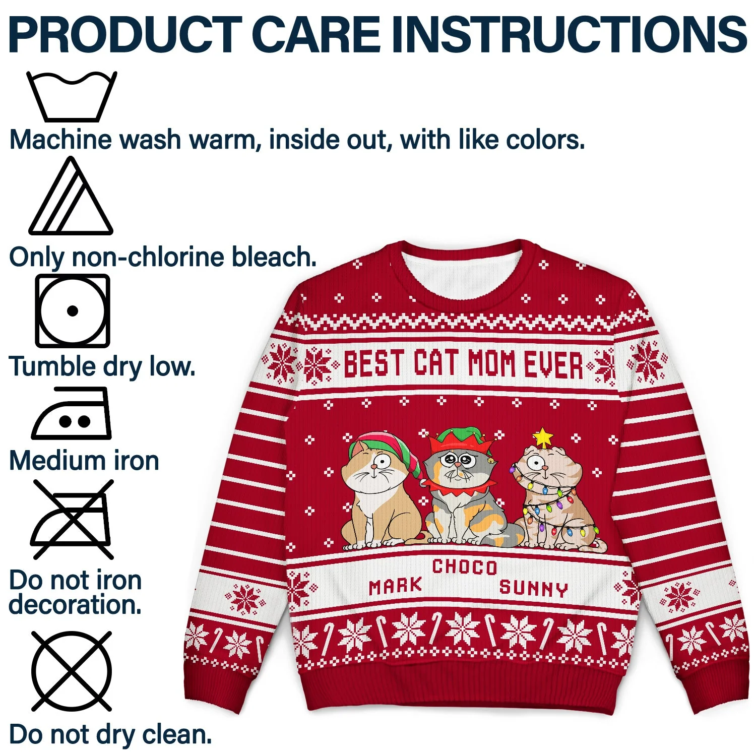 Meowy Christmas - Christmas Gift For Cat Lovers - Personalized Unisex Ugly Sweater - Image 7