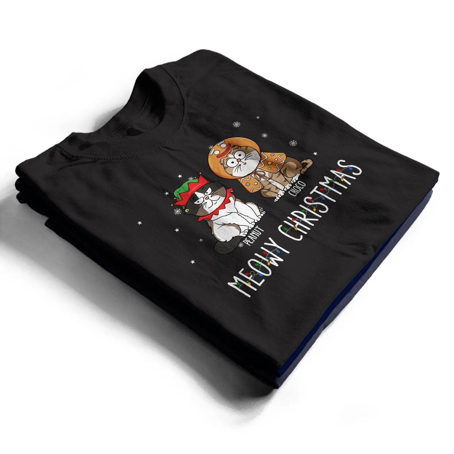 Meowy Christmas Funny Cartoon Cats - Gift For Cat Lovers - Personalized Sweatshirt - Image 2