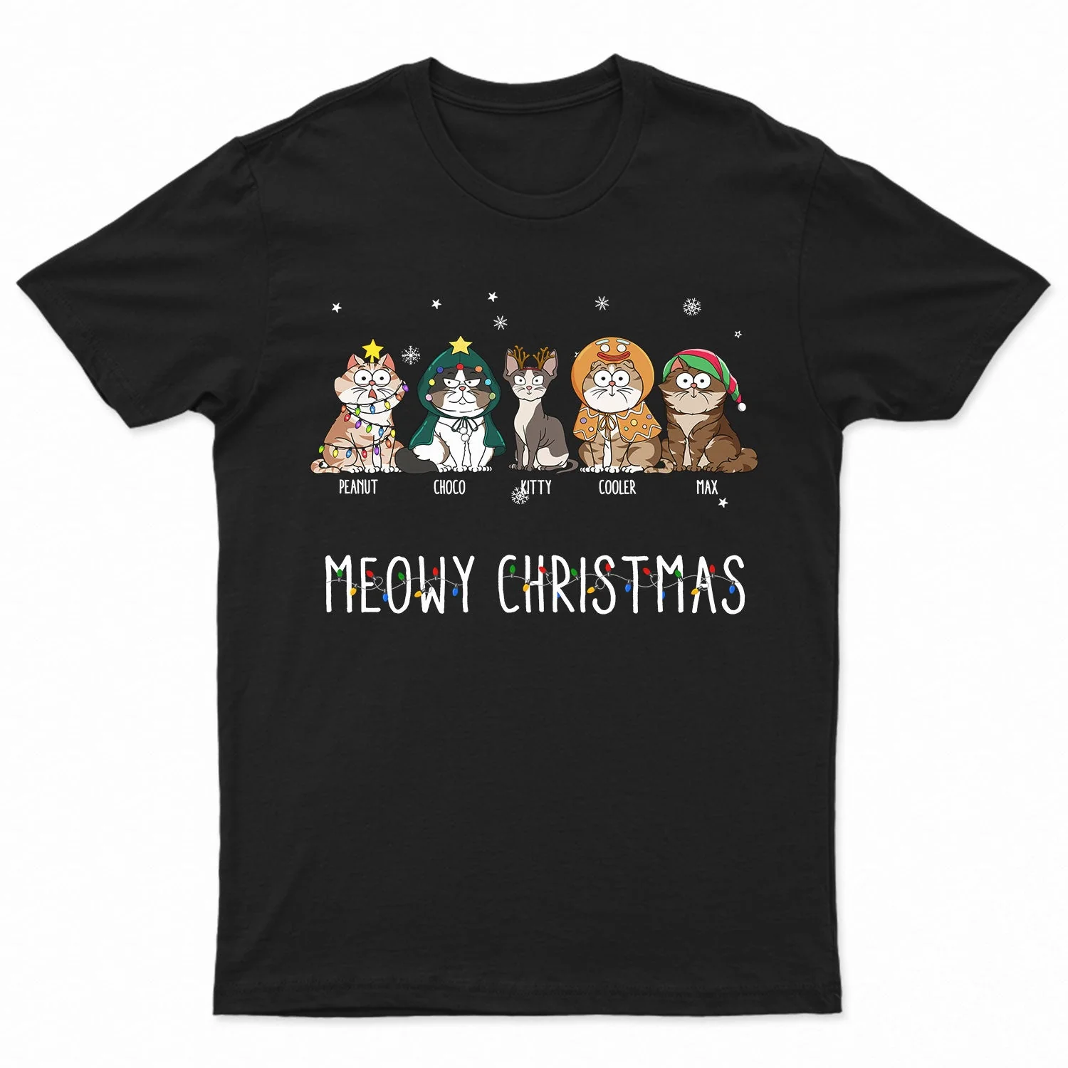 Meowy Christmas Funny Cartoon Cats - Gift For Cat Lovers - Personalized Sweatshirt - Image 4